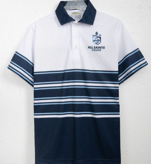ALL SAINTS' PERFORMANCE -SUBLIMATION STRIPED POLO SHORT SLEEVE