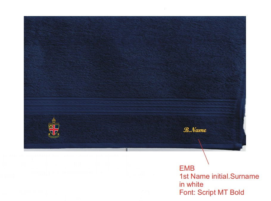 CHRIST CHURCH GRAMMAR SCHOOL - TOWEL WITH LOGO - NAME