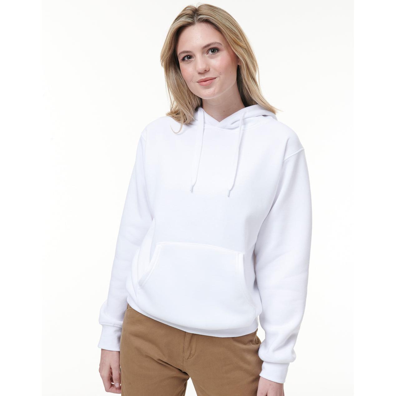 VESUVIO P - FL09- KANGAROO POCKET HOODIE - WHITE