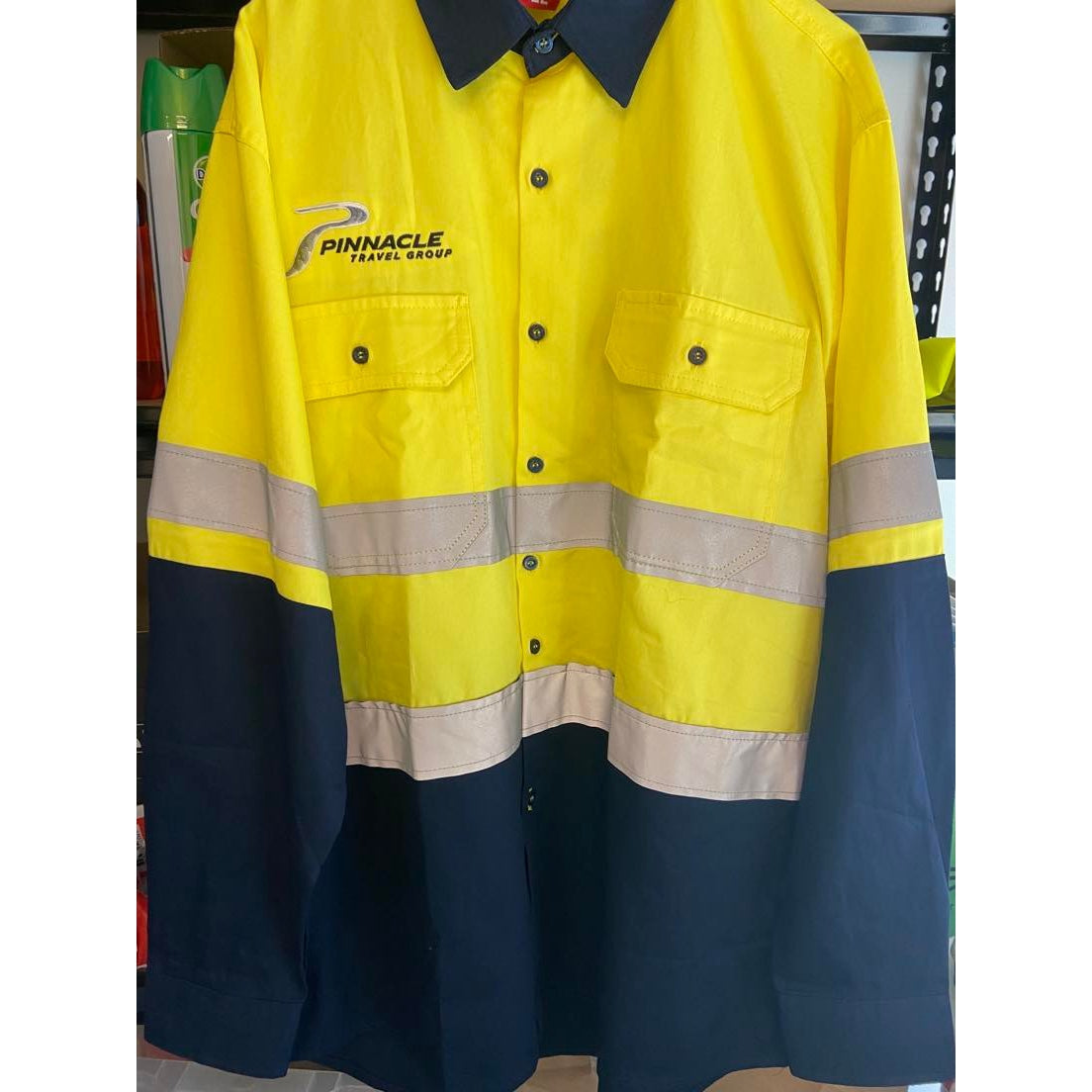 PINNACLE - (MINING) - Y07940 - MENS HIVIS L/SLV 2 TONE COTTON DRILL SHIRT W/TAPE - Y/N (SHORT-SLEEVE)
