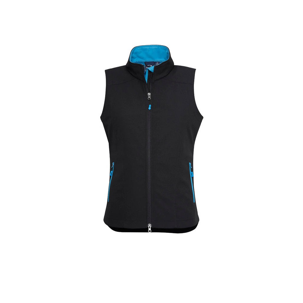 OES - J404L - LADIES GENEVA VEST - BLACK/AQUA