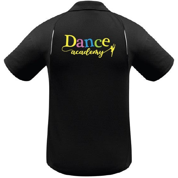 MANDURAH BAPTIST COLLEGE (DANCE) - P244MS - MEN United Short Sleeve Polo - BLACK/WHITE