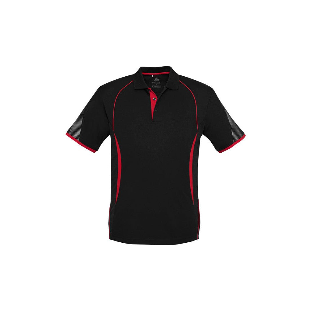 MCNAUGHTANS -  P405MS - Mens Razor Short Sleeve Polo - BLACK/RED