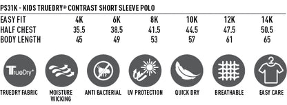 SHOOTER NETBALL CLUB- PS31 - KIDS POLO - ROYAL/GOLD