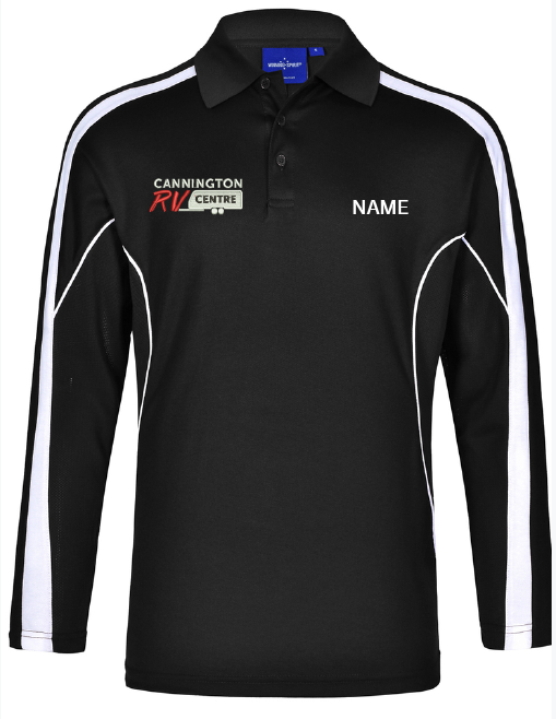 NEW AGE C - PS69 - MEN L/SL LEGEND POLO - BLACK/WHITE
