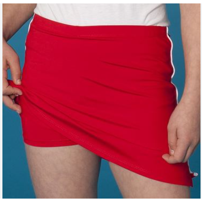 KALAHOCKEY SKORT RED WITH WHITE PIPING
