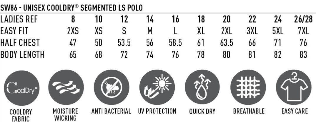 SW86 UNISEX COOLDRY® SEGMENTED L/SL POLO