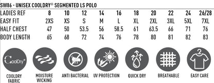 SW86 UNISEX COOLDRY® SEGMENTED L/SL POLO
