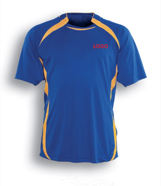 SHOOTER NETBALL CLUB - ADULT SPORT JERSEY TEE ROYAL/GOLD - BOC-CT0750