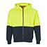 SW24 HI-VIS TWO TONE FLEECE HOODIE -FLURO YELLOW/NAVY