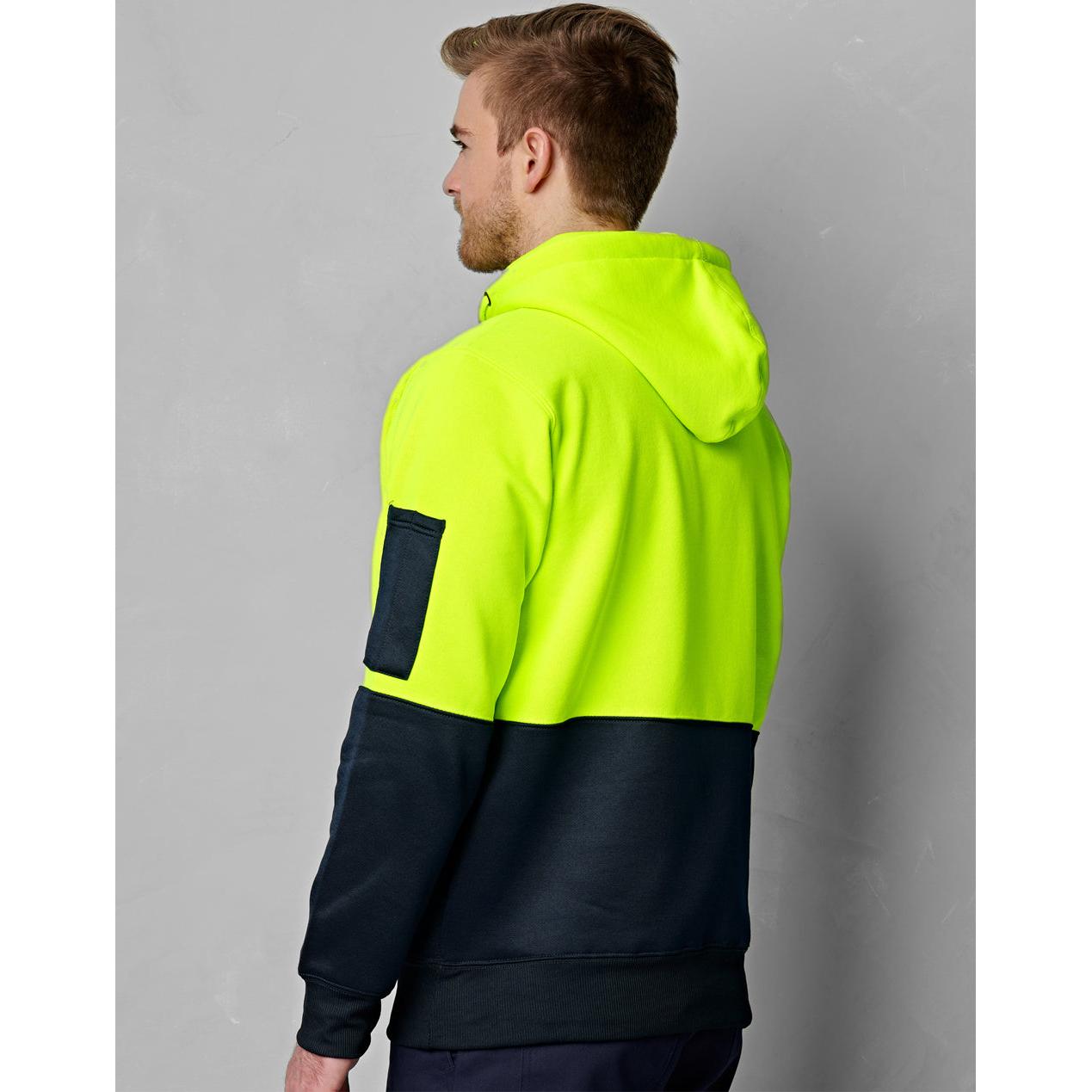 VESUVIO P -SW38 - HV PULL OVER HOODIE - YELLOW/NAVY