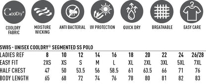 SW85 UNISEX COOLDRY® SEGMENTED S/SL POLO