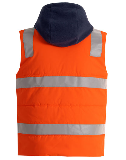 SW93 Unisex Hi Vis Hooded Puffer Vest