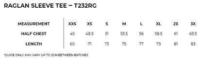 RAGLAN SLEEVE TEE - T232RG