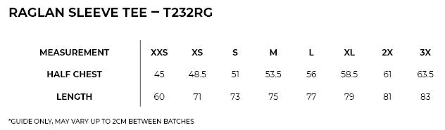 RAGLAN SLEEVE TEE - T232RG