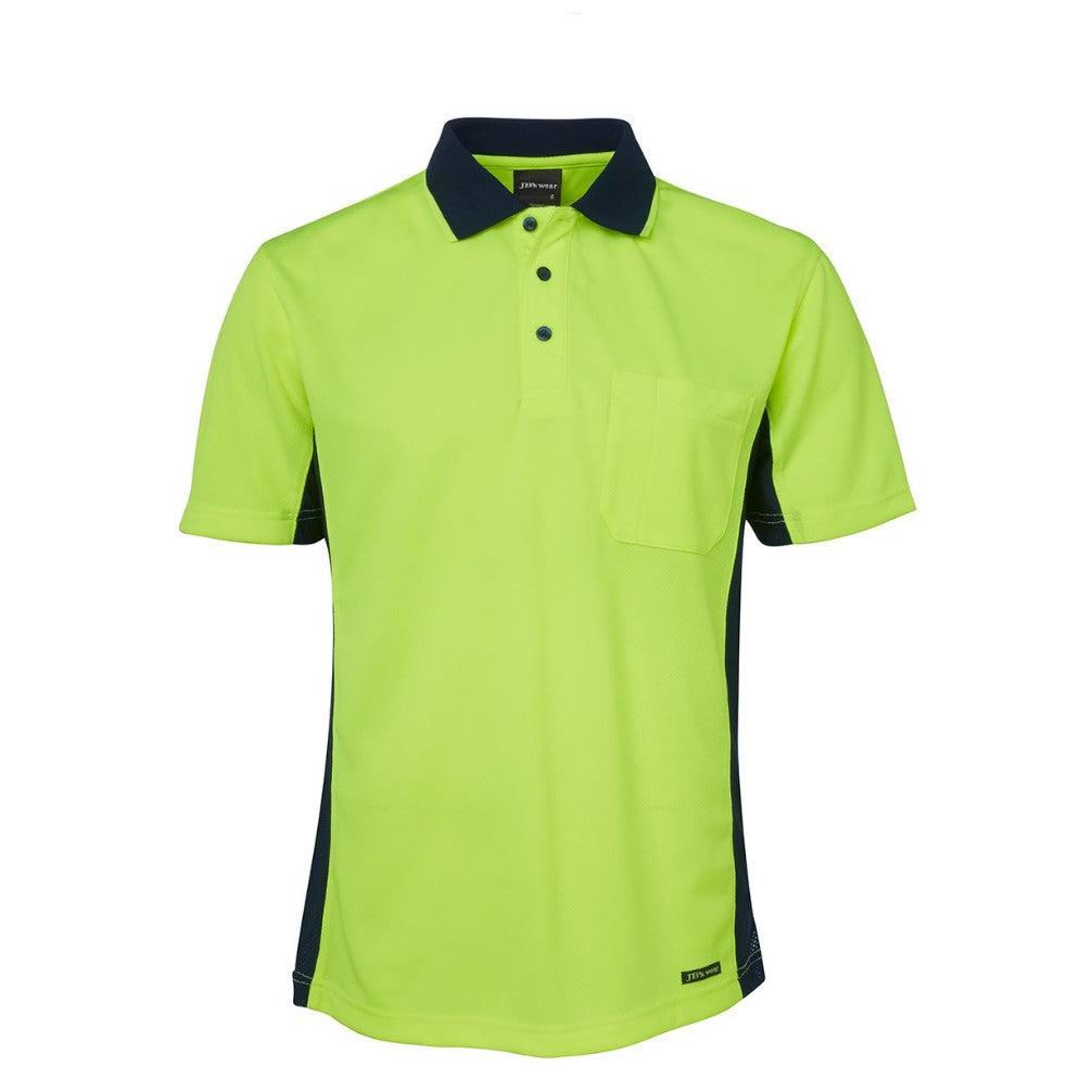 VESUVIO P - 6SPHS - HI VIS S/S SPORT POLO - LIME/NAVY