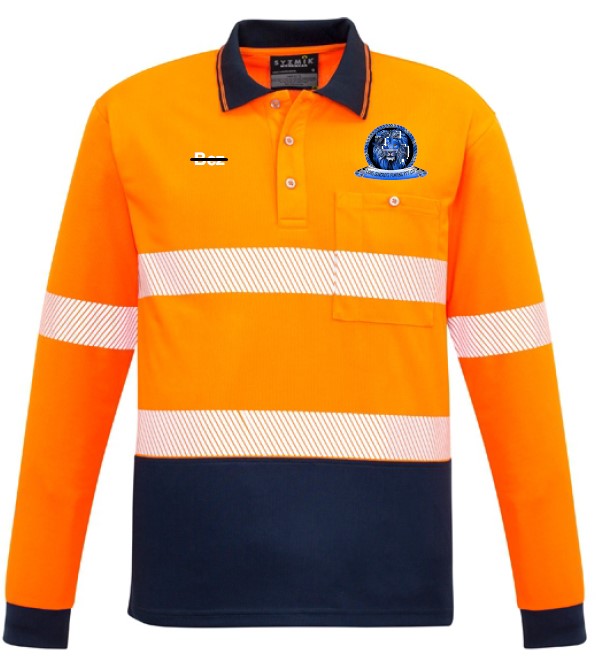 LION CONCRETE - ZH530 - UNISEX HI VIS SEGMENTED L/S POLO - HOOP TAPED