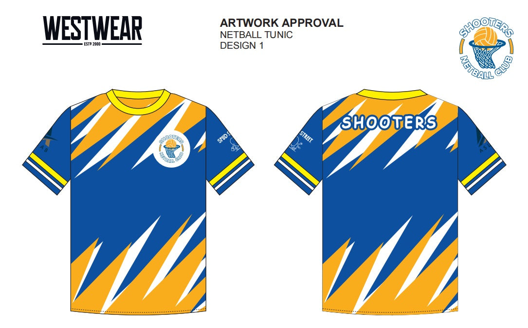 SHOOTER NETBALL CLUB - TRAINING TEE  SUBLIMATION
