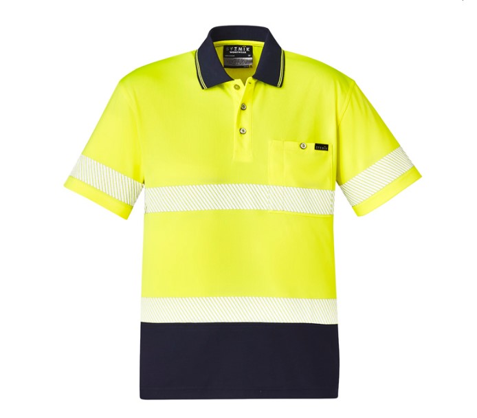 UNISEX HI VIS SEGMENTED S/S POLO - HOOP TAPED - ZH535