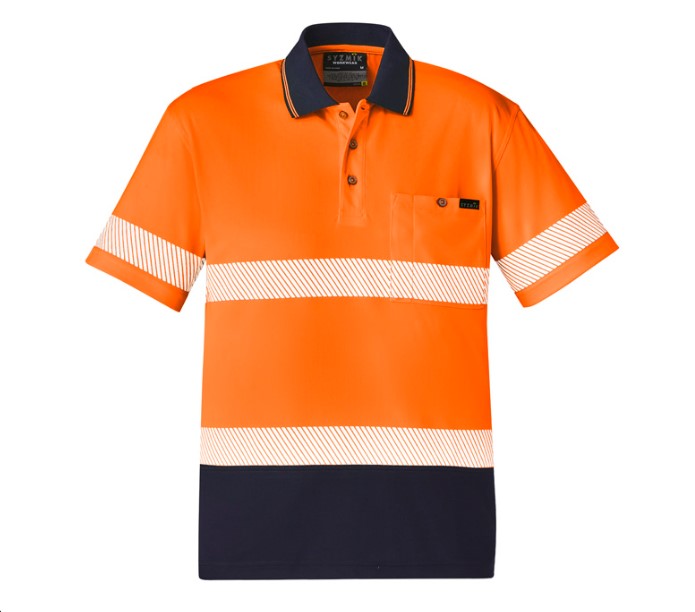 UNISEX HI VIS SEGMENTED S/S POLO - HOOP TAPED - ZH535
