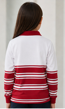 SACRED HEART - STRIPED COTTON POLO LONG SLEEVE