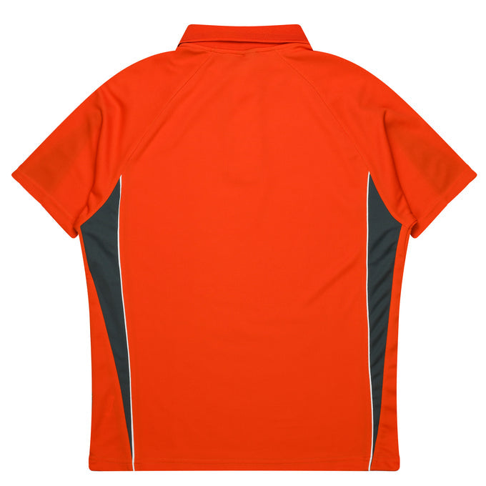 PINNACLE - (BROOME) - 1304 - EUREKA MENS POLOS - ORANGE/CHARCOAL