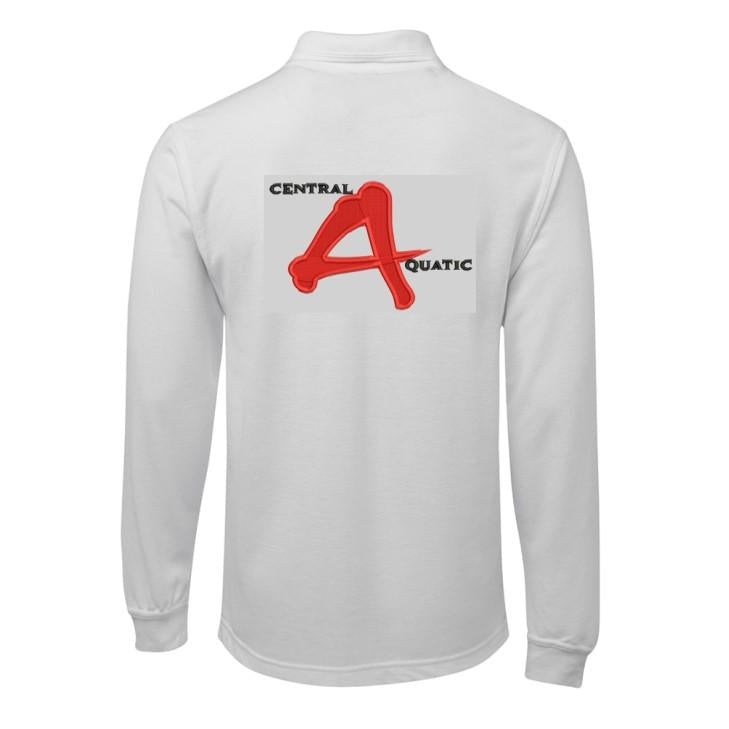 CENTRAL AQUATIC 210XL ADULT L/SLEEVE POLO - WHITE