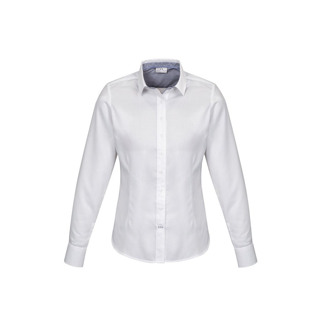 JOHN WOLLASTON STAFF 41820 HERNE BAY LS SHIRT - WHT/TURK