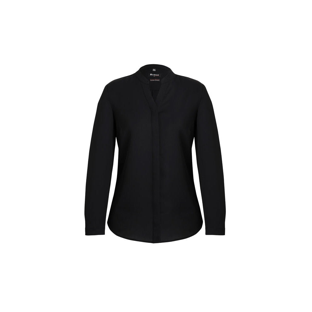 FRESH FRONTIER - 44210 - LADIES JULIETTE PLAIN L/S BLOUSE - BLACK