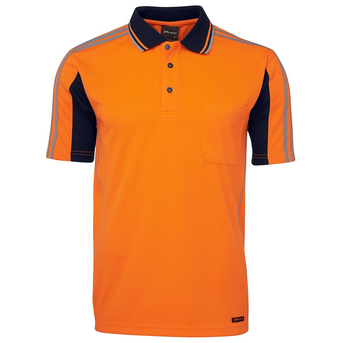 PINNACLE - (MALAGA) - 6AT4S - HIIS S/S ARM TAPE POLO - ORNG/NAVY