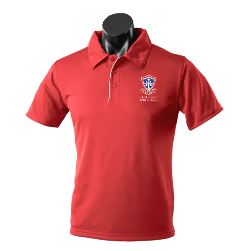 KINGSWAY CC STAFF 1302 MEN'S POLO - RED/WHT