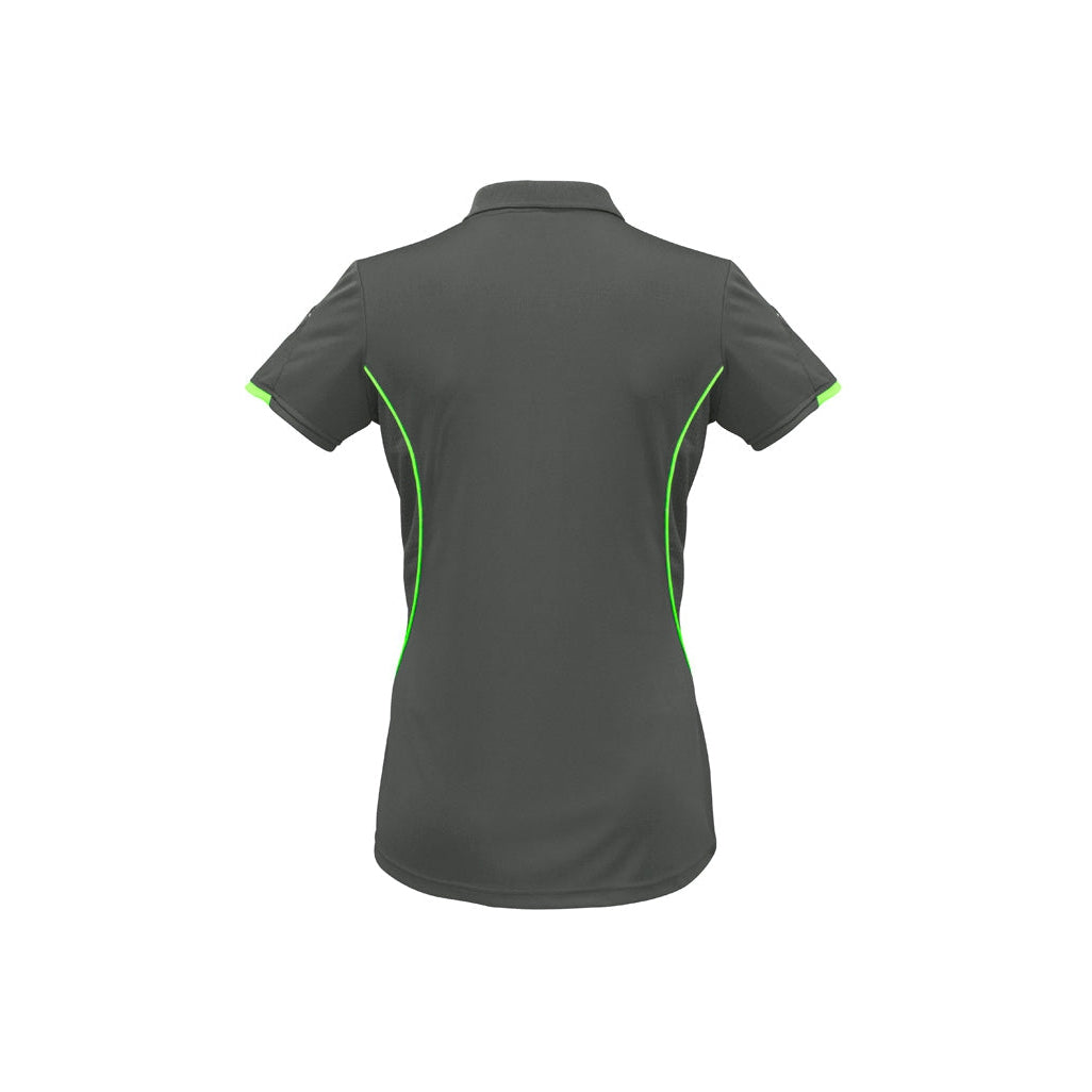 COOLBINIA PS - STAFF - P405LS - LADIES RAZOR POLO - GREY/FLURO LIME