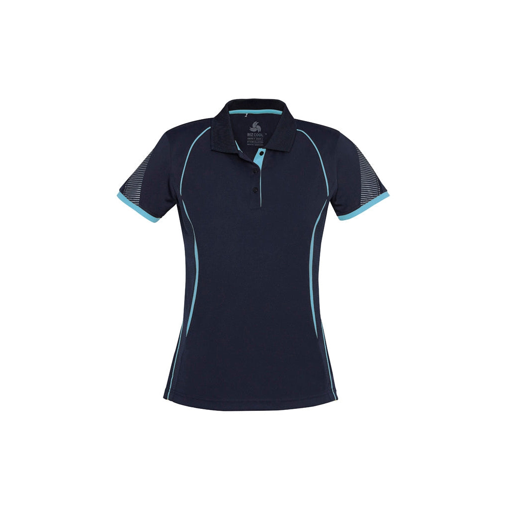 COOLBINIA PS - STAFF - P405LS - LADIES RAZOR POLO - NAVY/SKY