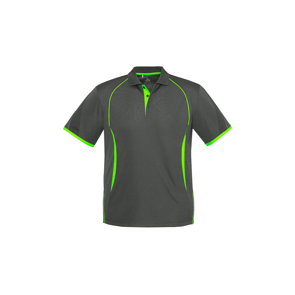 COOLBINIA PS - STAFF - P405MS - MENS RAZOR POLO - GREY/FLURO LIME