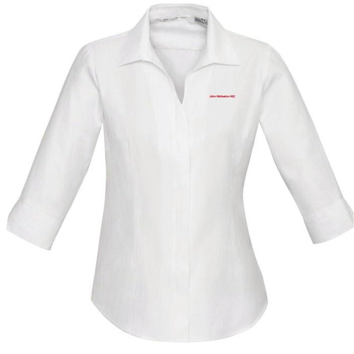JOHN WOLLASTON STAFF S312LT LADIES PRESTON 3/4 SLEEVE SHIRT (WHITE)