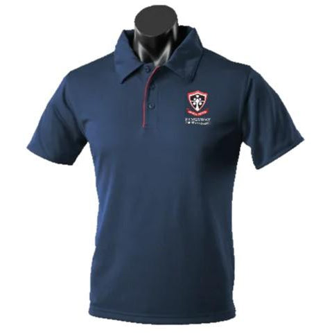 KINGSWAY CC STAFF 1302 MEN'S POLO - NAVY/RED
