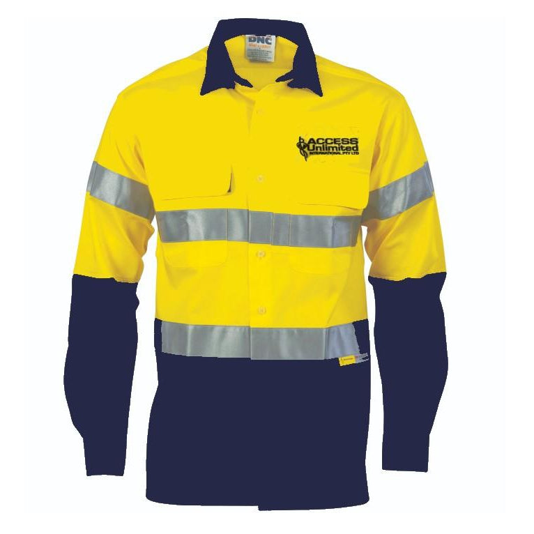 ACCESS UNLIMITED - Y08805 WOMEN -  Y07940 MEN - HI-VIS COOL BREEZE SHIRT - YEL/NVY