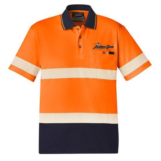 ACTION GLASS - ZH535 - UNISEX HI VIS SEGMENTED S/S POLO - HOOP TAPED