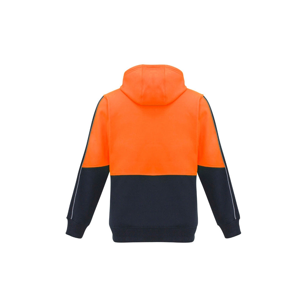 FRESH FRONTIER - ZT485 - HI/VIS FULL ZIP HOODIE - ORANGE/NAVY