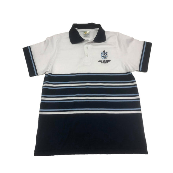 ALL SAINTS' STRIPED POLO SHORT SLEEVE - PIQUE KNIT FABRIC